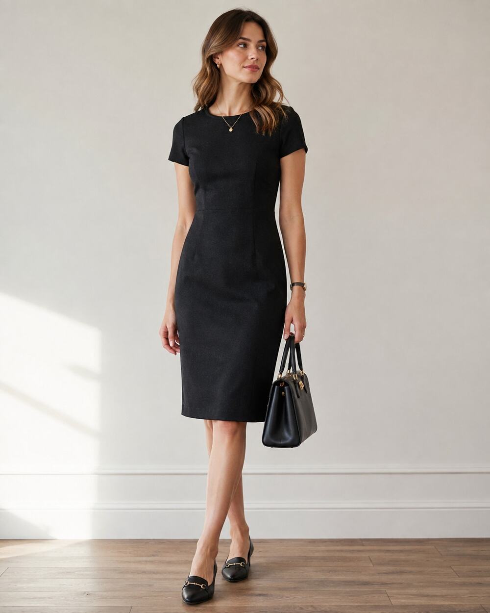 Ann Taylor Grey Short Sleeve Knee Length Sheath Dress Womens S Academia Preppy